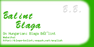 balint blaga business card